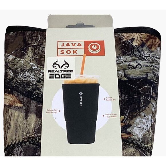 Java Sok Reusable Cold Beverage Sleeve RealTree Edge Camouflage XXL 44-48oz - Picture 6 of 7